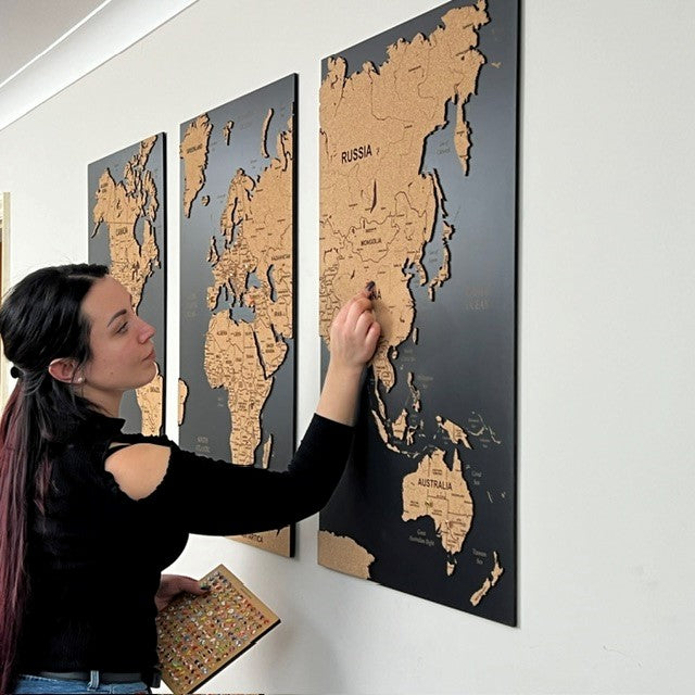 3D Wooden Wall Maps