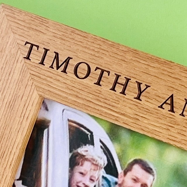 Father&#39;s Day &#39;Adventures&#39; Oak Photo Frame