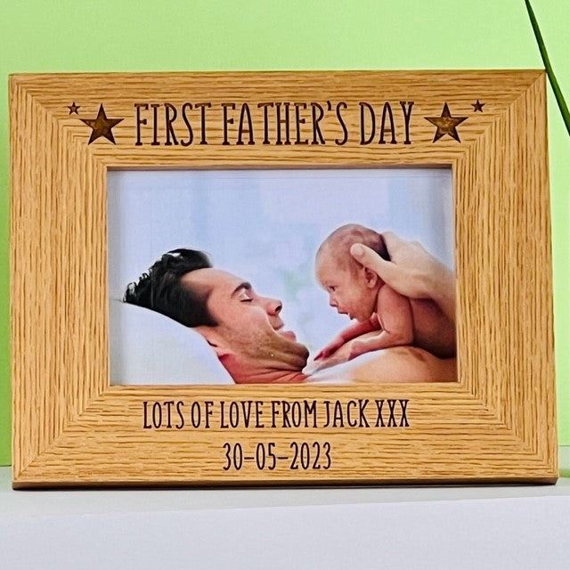 First Father&#39;s Day Stars Photo Frame