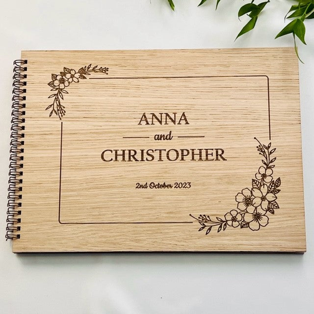 Flowered Border Wedding Guestbook