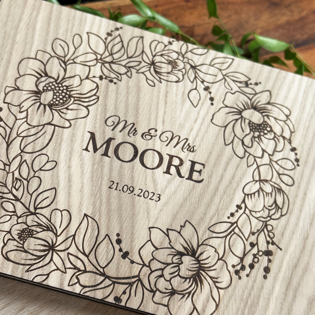 Wreath in Bloom Wedding Guestbook