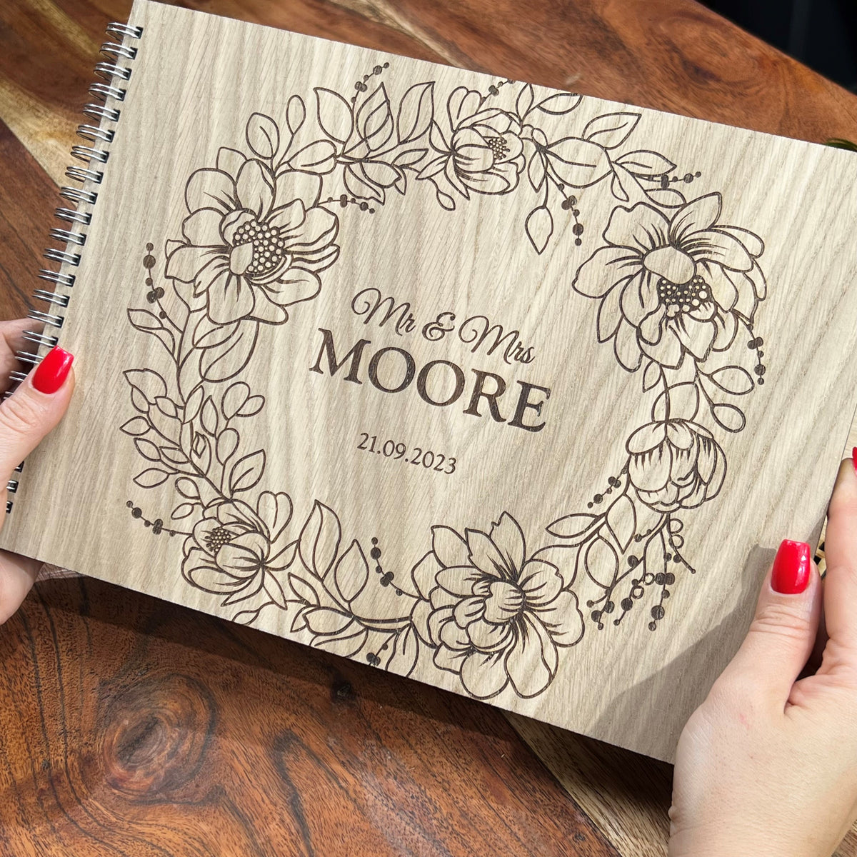 Wreath in Bloom Wedding Guestbook