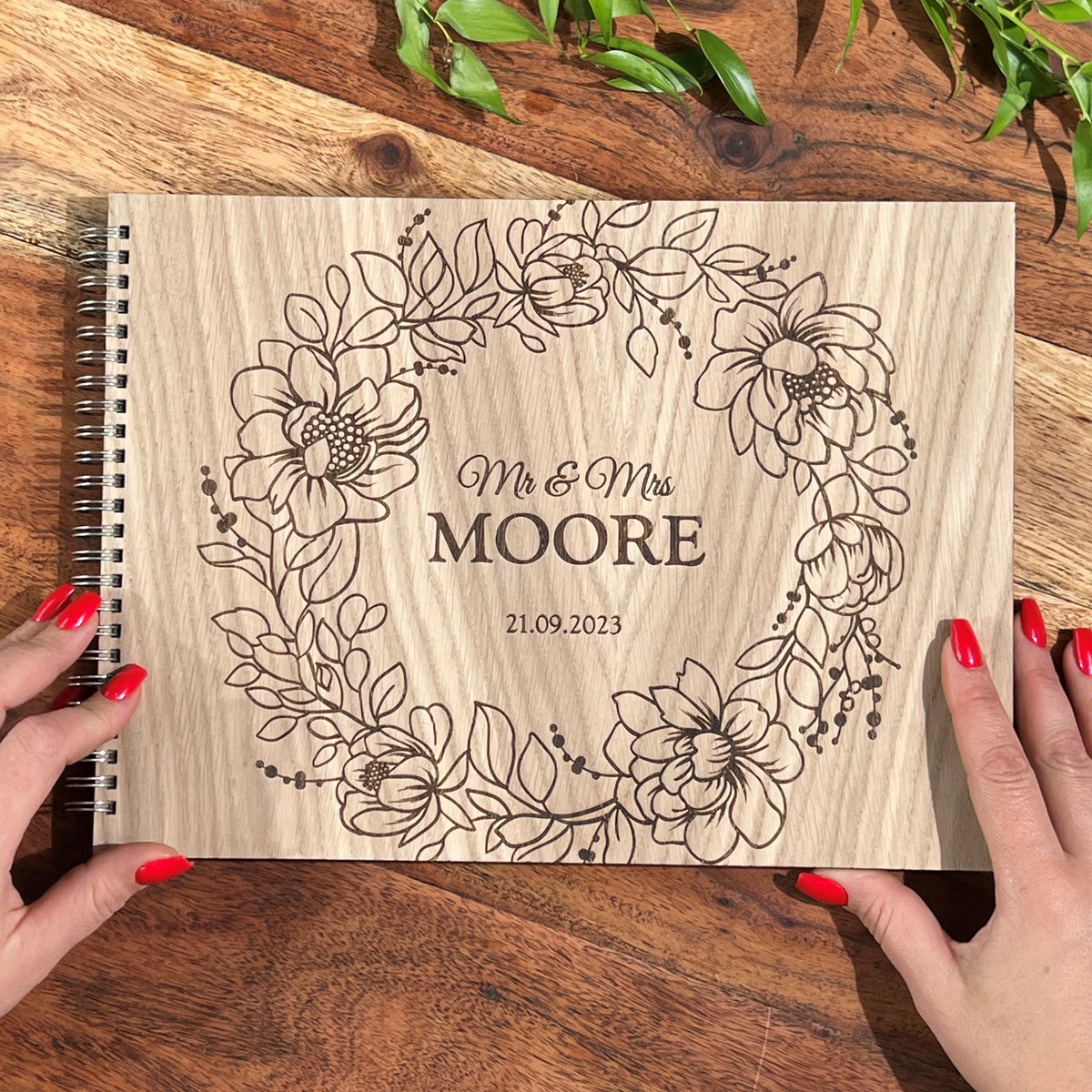 Wreath in Bloom Wedding Guestbook