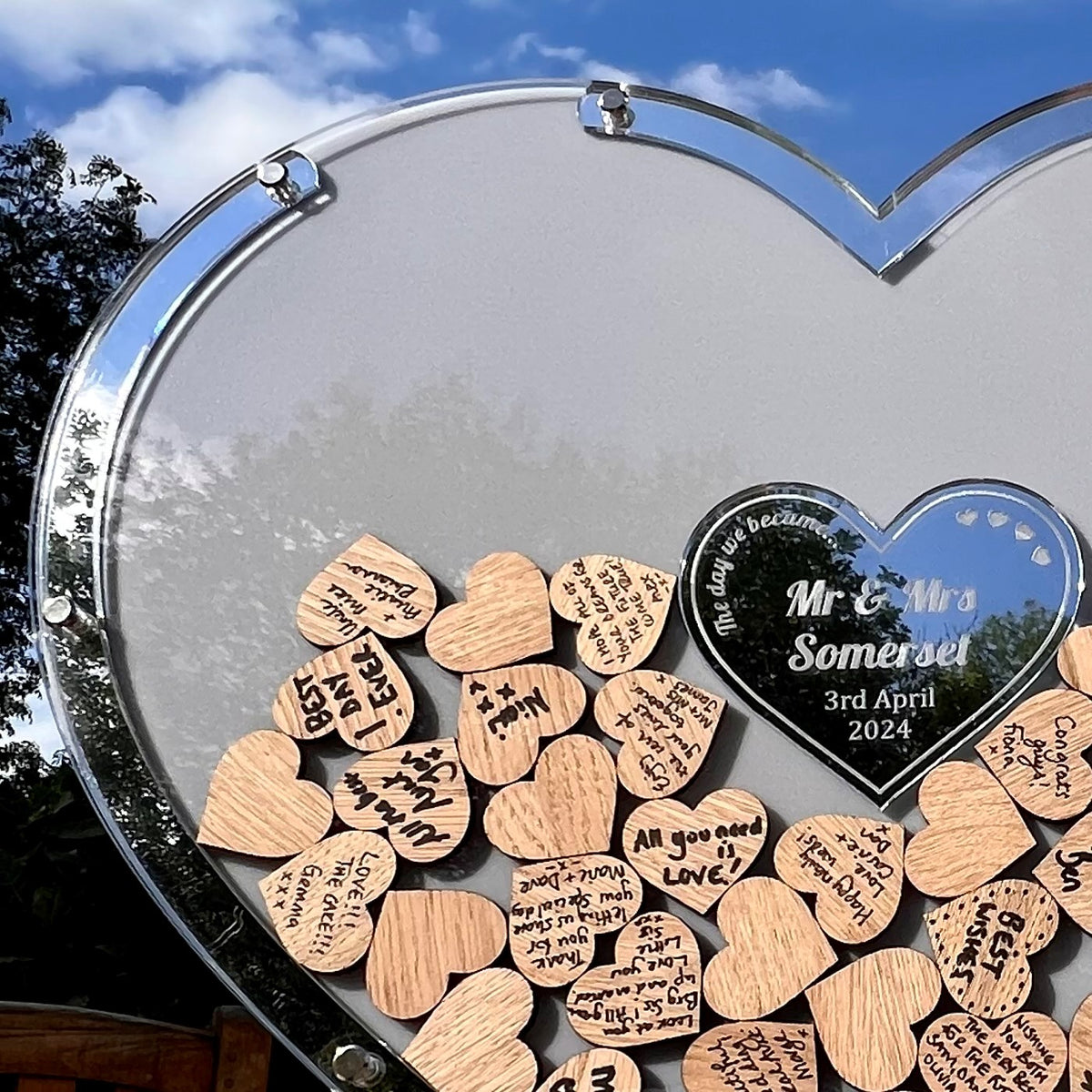 Wedding Heart Guestbook - Grey &amp; Silver