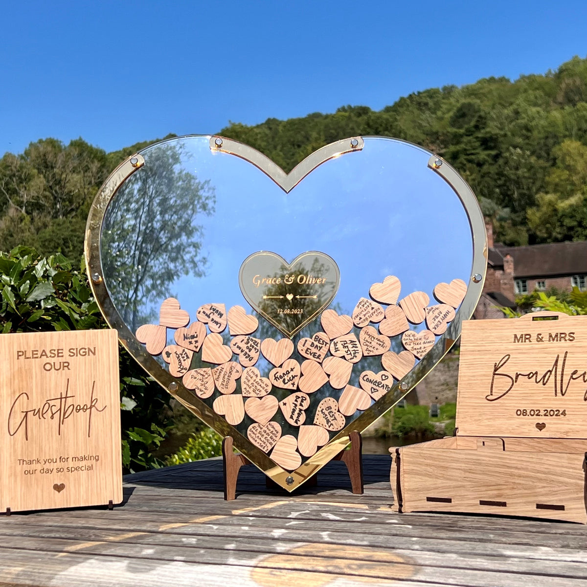 Wedding Heart Guestbook - Silver &amp; Gold