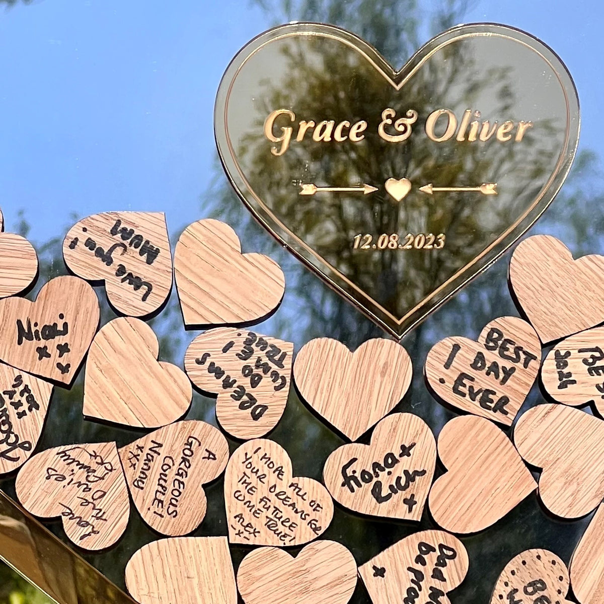 Wedding Heart Guestbook - Silver &amp; Gold