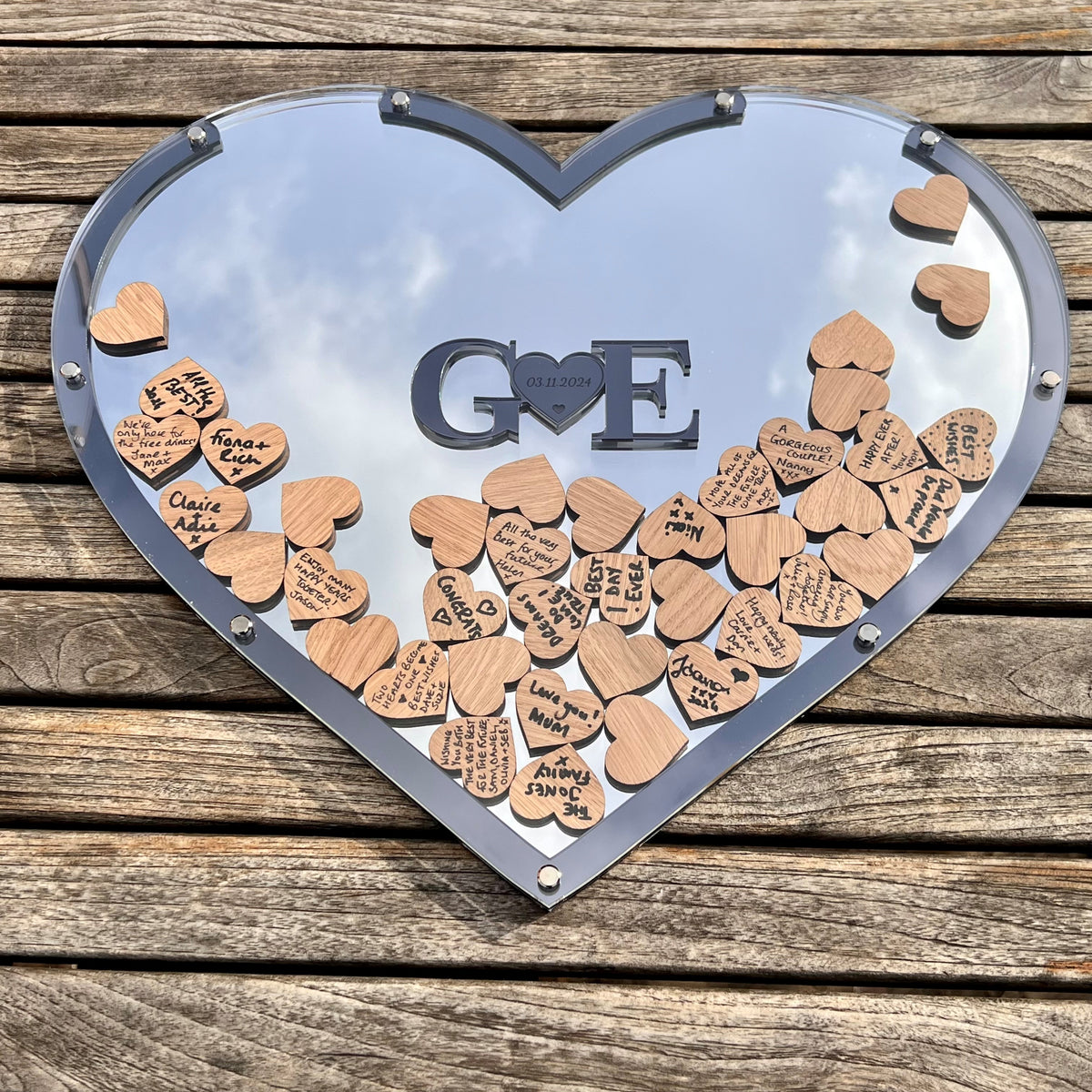 Wedding Heart Guestbook - Silver &amp; Gun Metal