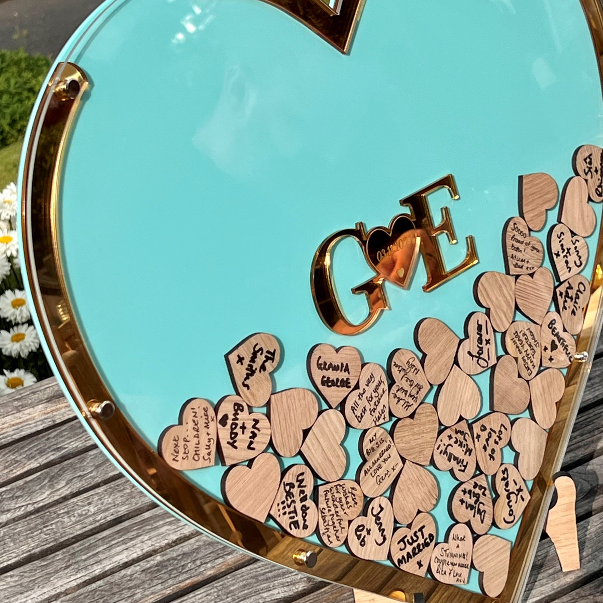 Wedding Heart Guestbook - Turquoise &amp; Gold