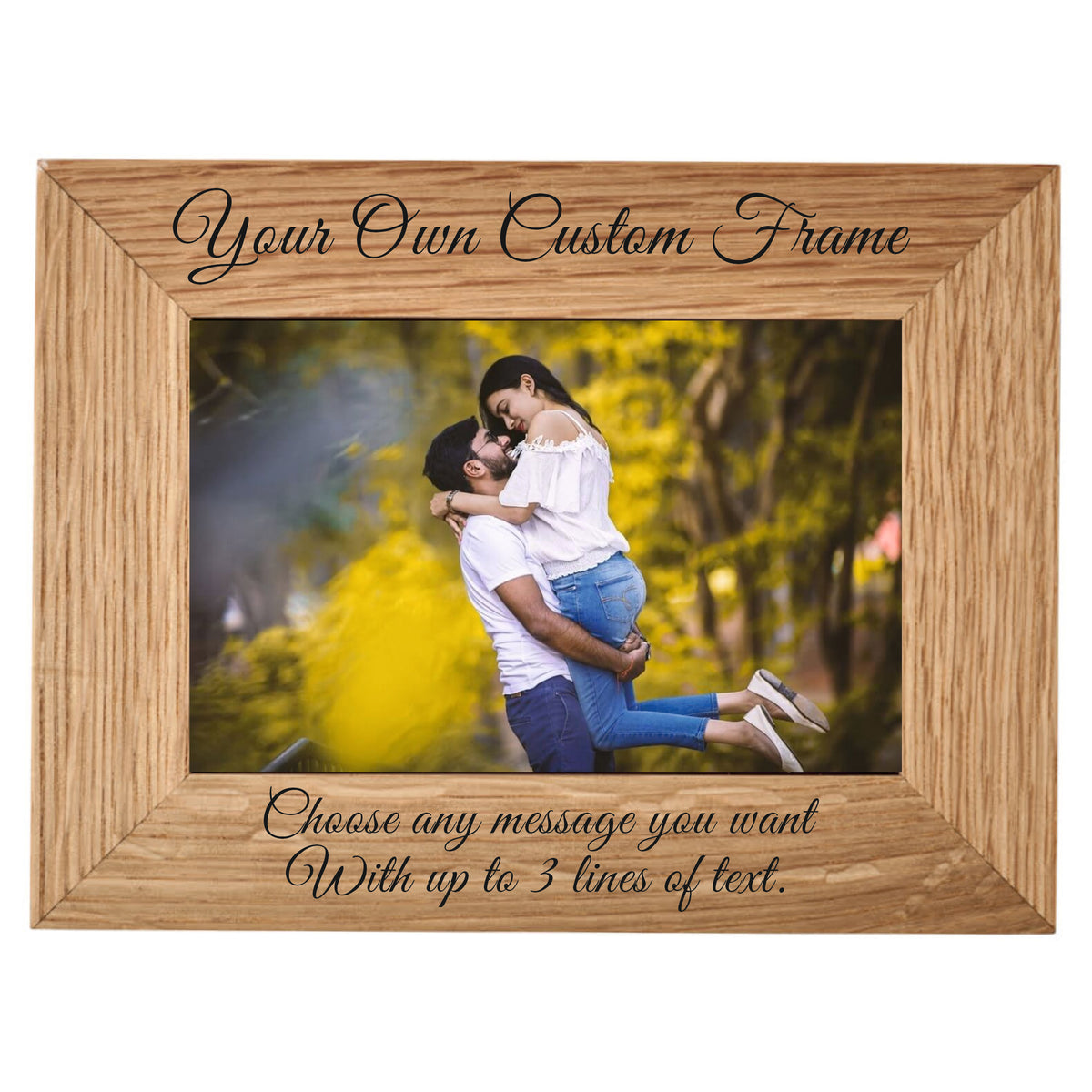 Personalised Custom Oak Finished Photo Frame