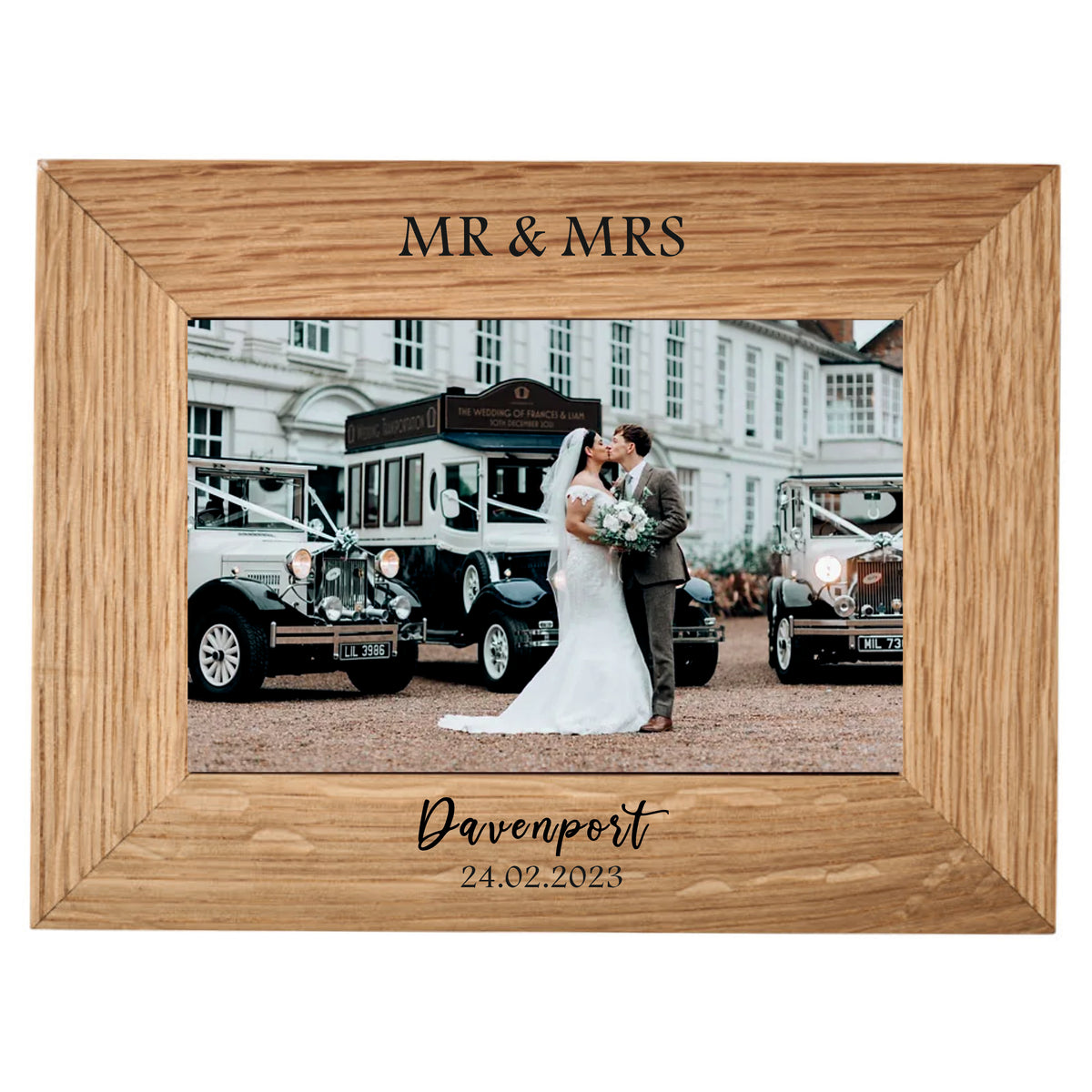 Personalised Custom Oak Finished Photo Frame