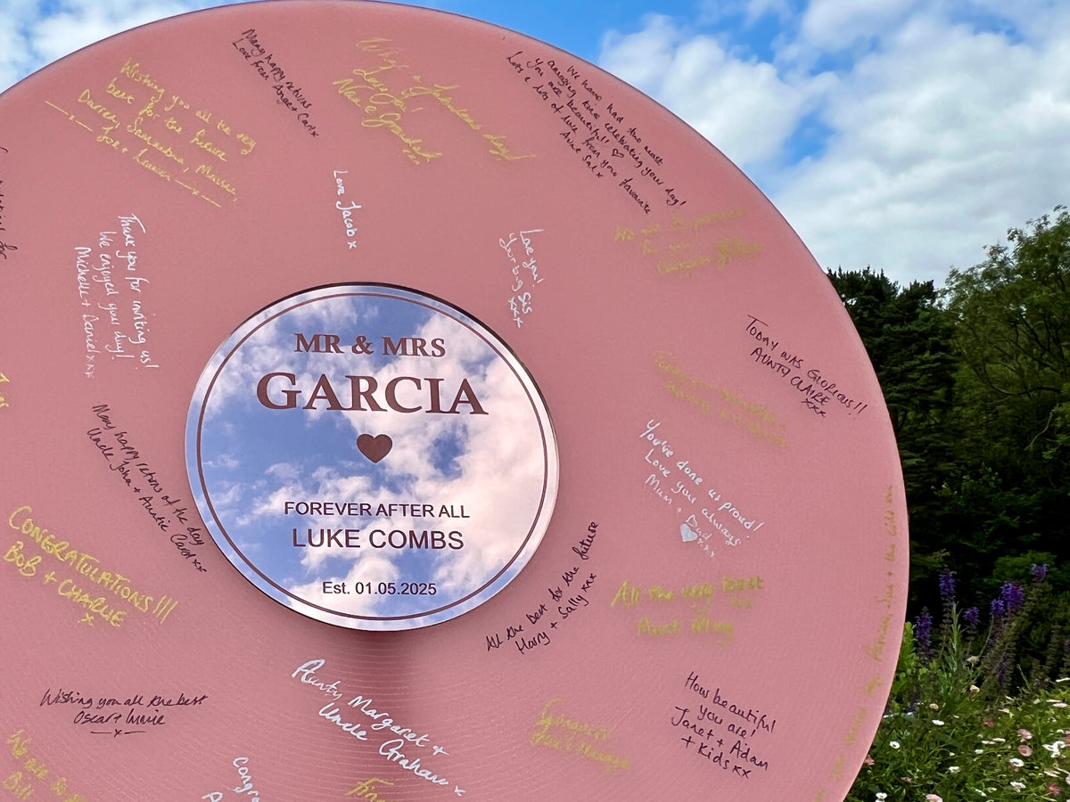 Blush pink Frost Record Wedding Guestbook