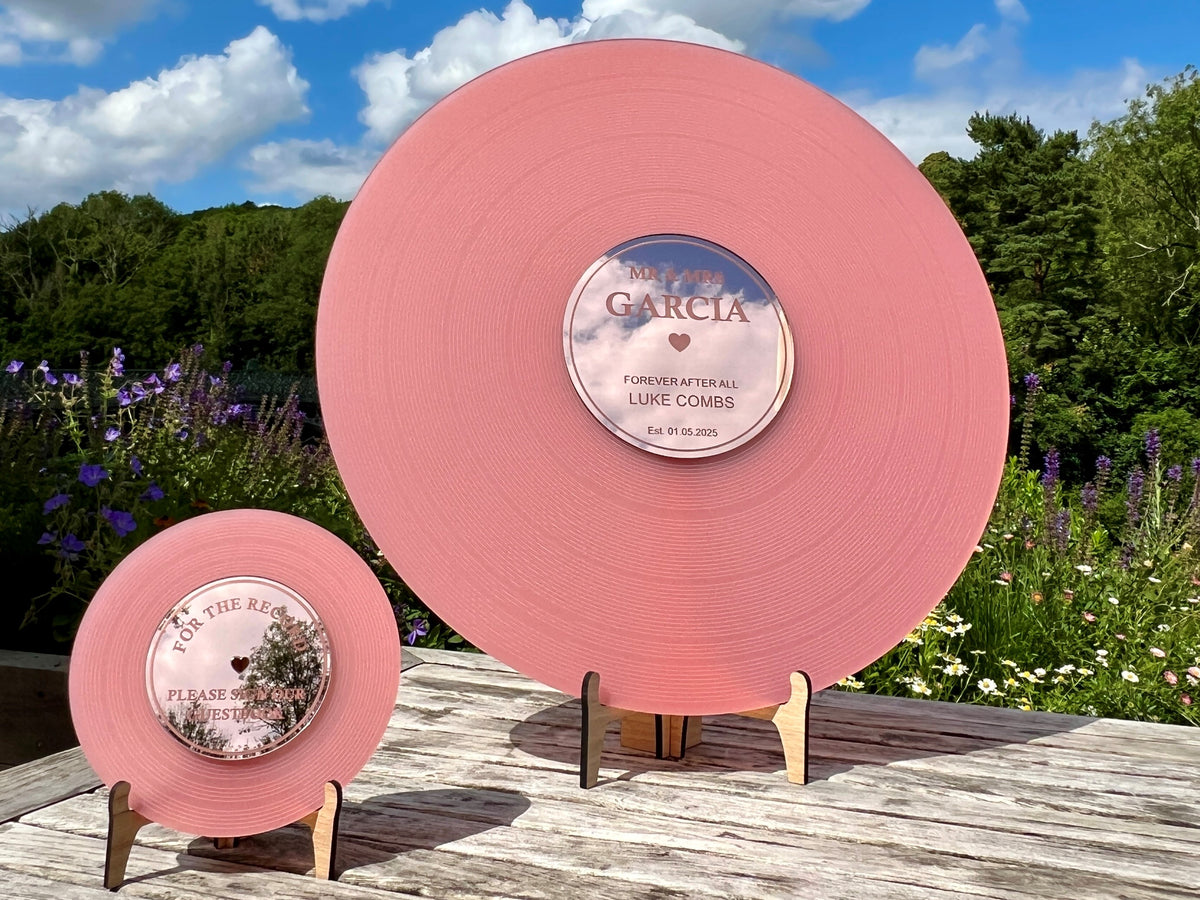 Blush pink Frost Record Wedding Guestbook