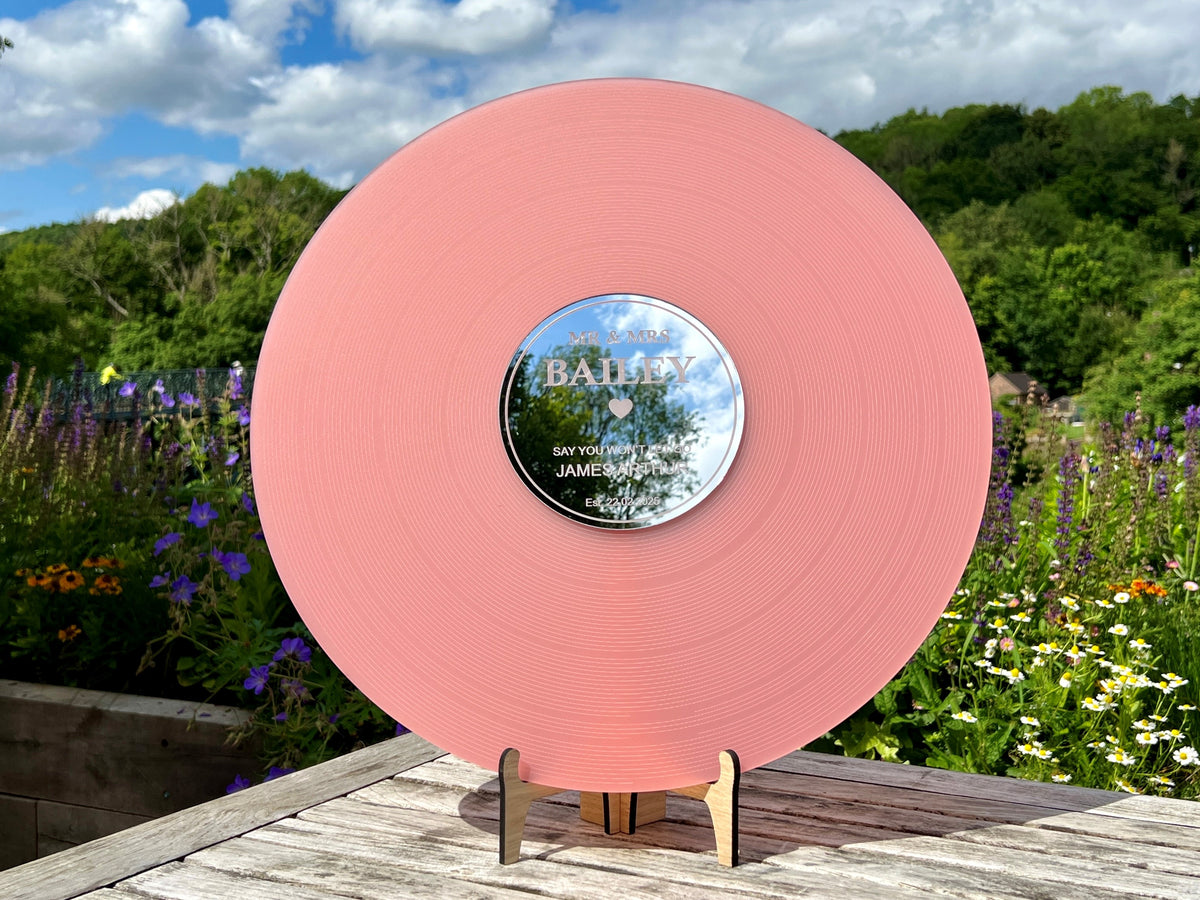 Blush pink Frost Record Wedding Guestbook