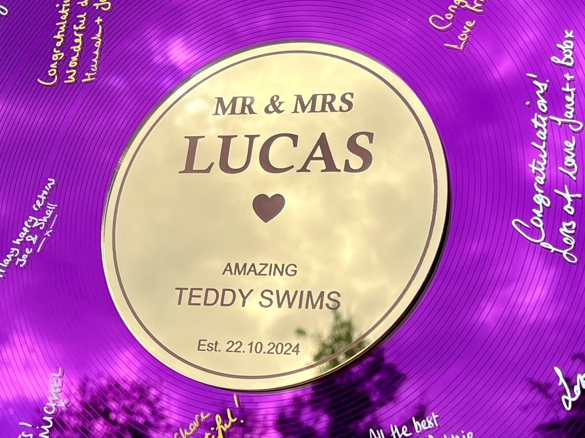 Purple Record Wedding Guestbook