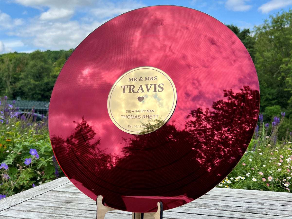 Burgundy Red Record Wedding Guestbook