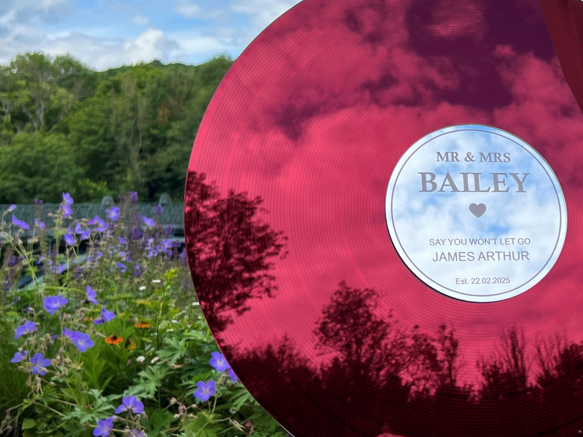 Burgundy Red Record Wedding Guestbook