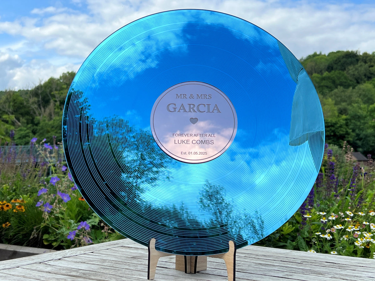 Azure Blue Record Wedding Guestbook