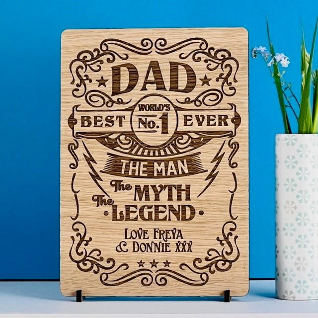 &#39;World&#39;s Best Dad&#39; Happy Father&#39;s Day Wooden Card