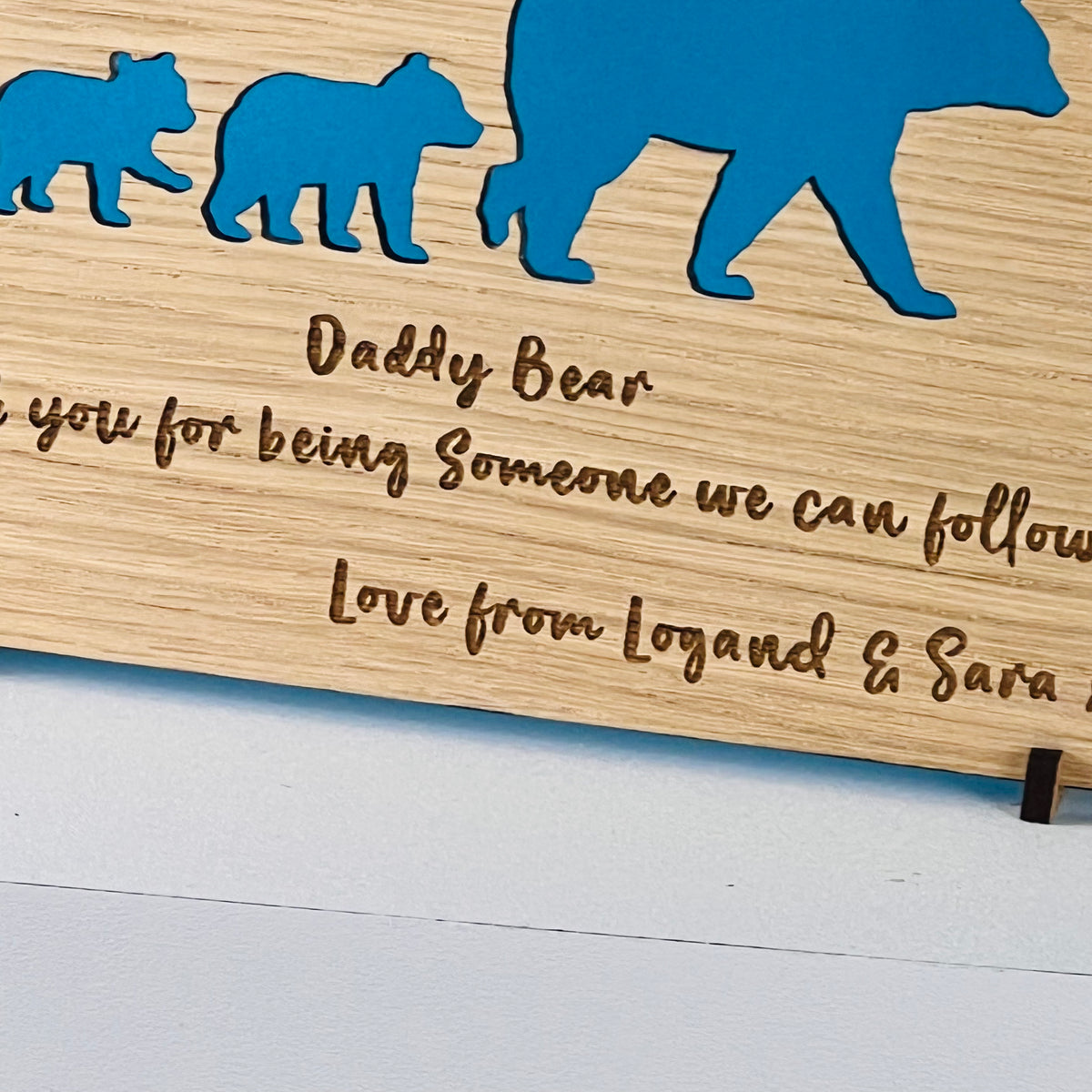 &#39;Daddy Bear&#39; Happy Father&#39;s Day Wooden Card