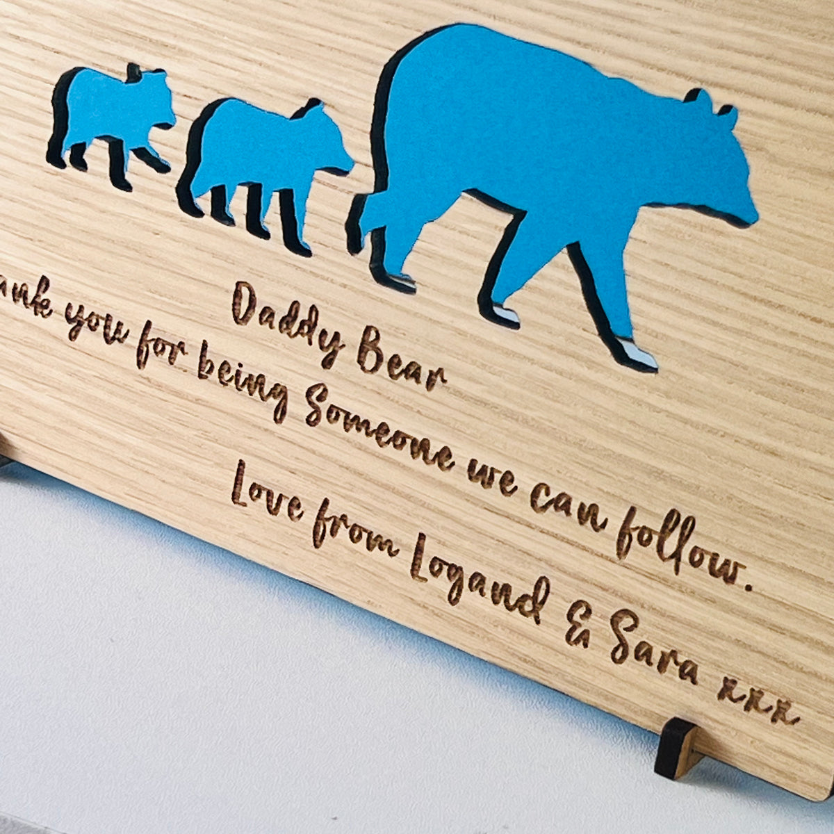 &#39;Daddy Bear&#39; Happy Father&#39;s Day Wooden Card