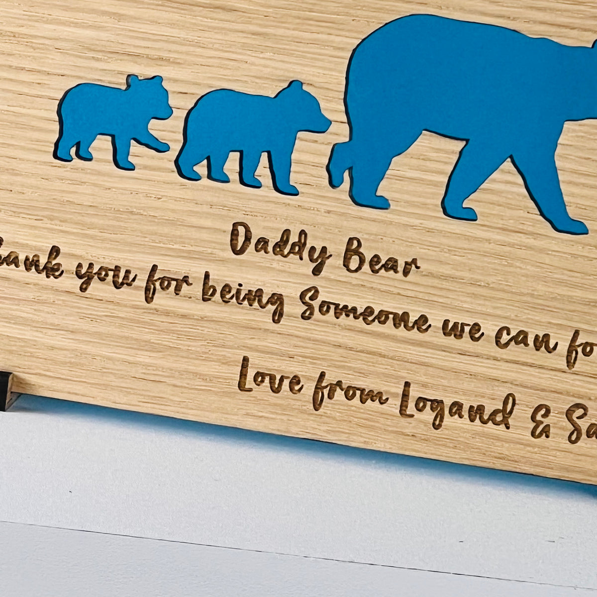 &#39;Daddy Bear&#39; Happy Father&#39;s Day Wooden Card