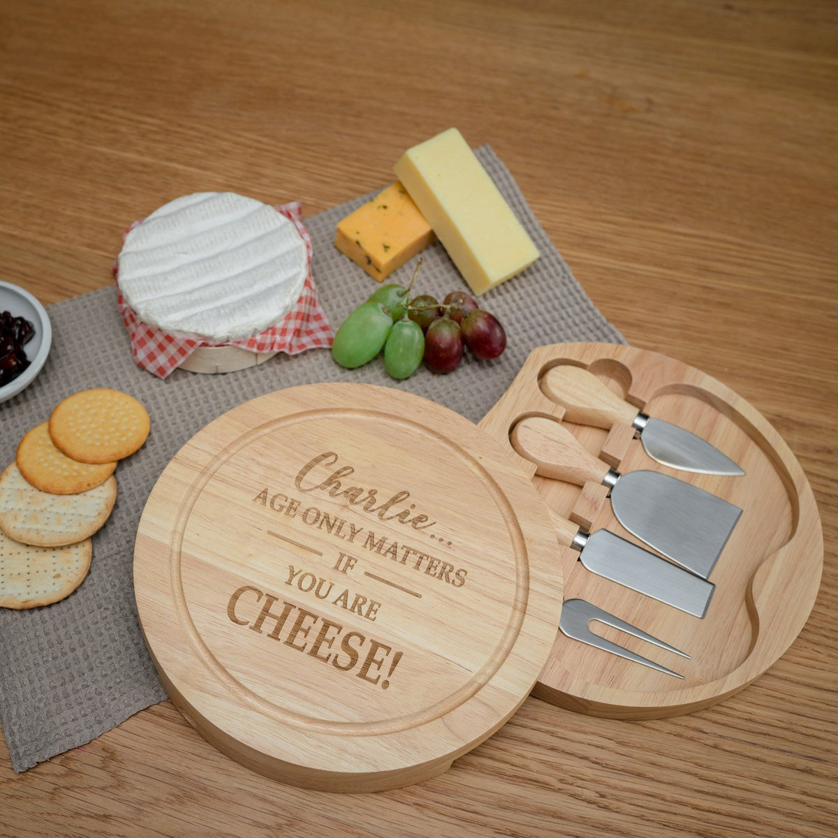 &#39;Age only matters if you&#39;re cheese&#39; Board &amp; Knife Set