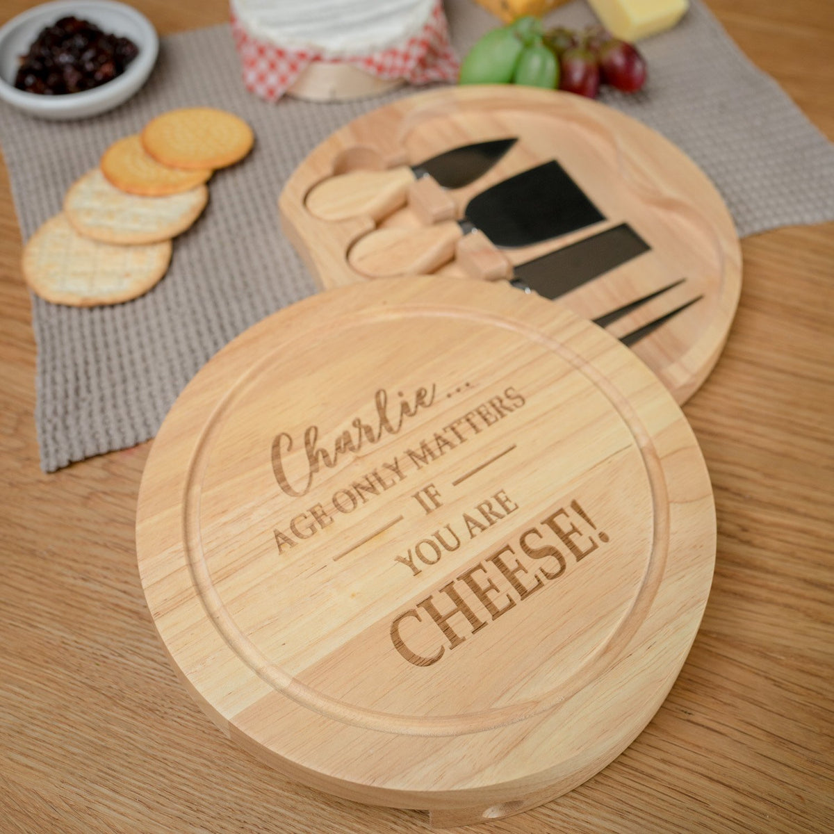 &#39;Age only matters if you&#39;re cheese&#39; Board &amp; Knife Set