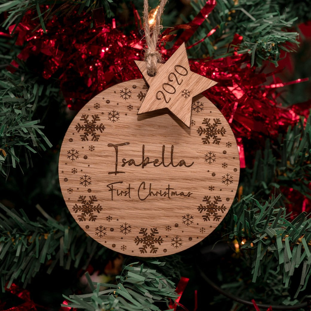 Baby&#39;s First Christmas Snowflakes Christmas Bauble Tree Decoration