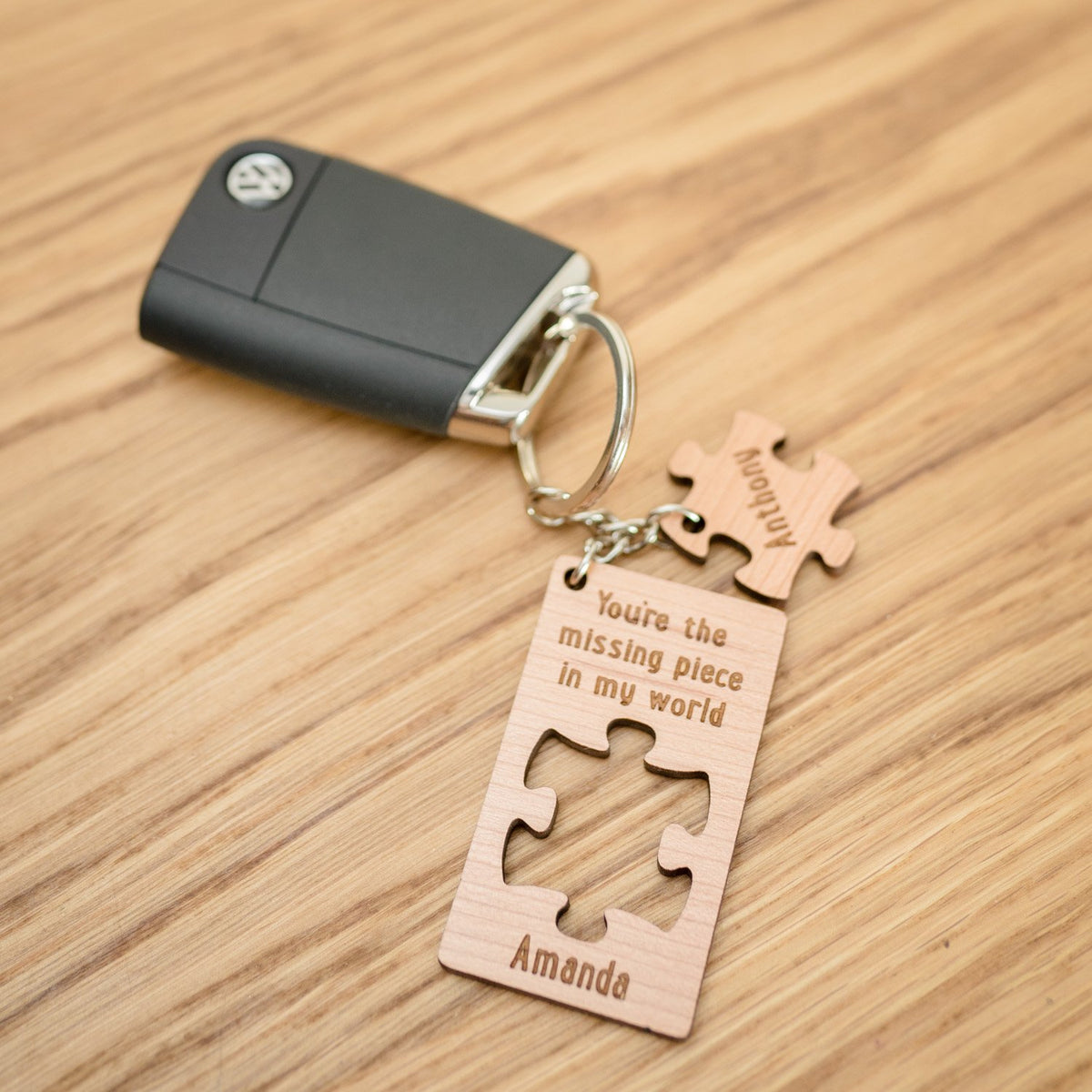 &#39;You&#39;re the Missing Piece&#39; Keyring with charm