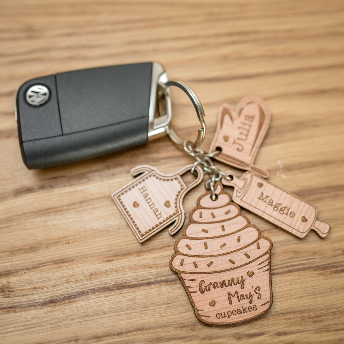 Cupcake Keyring with Charm