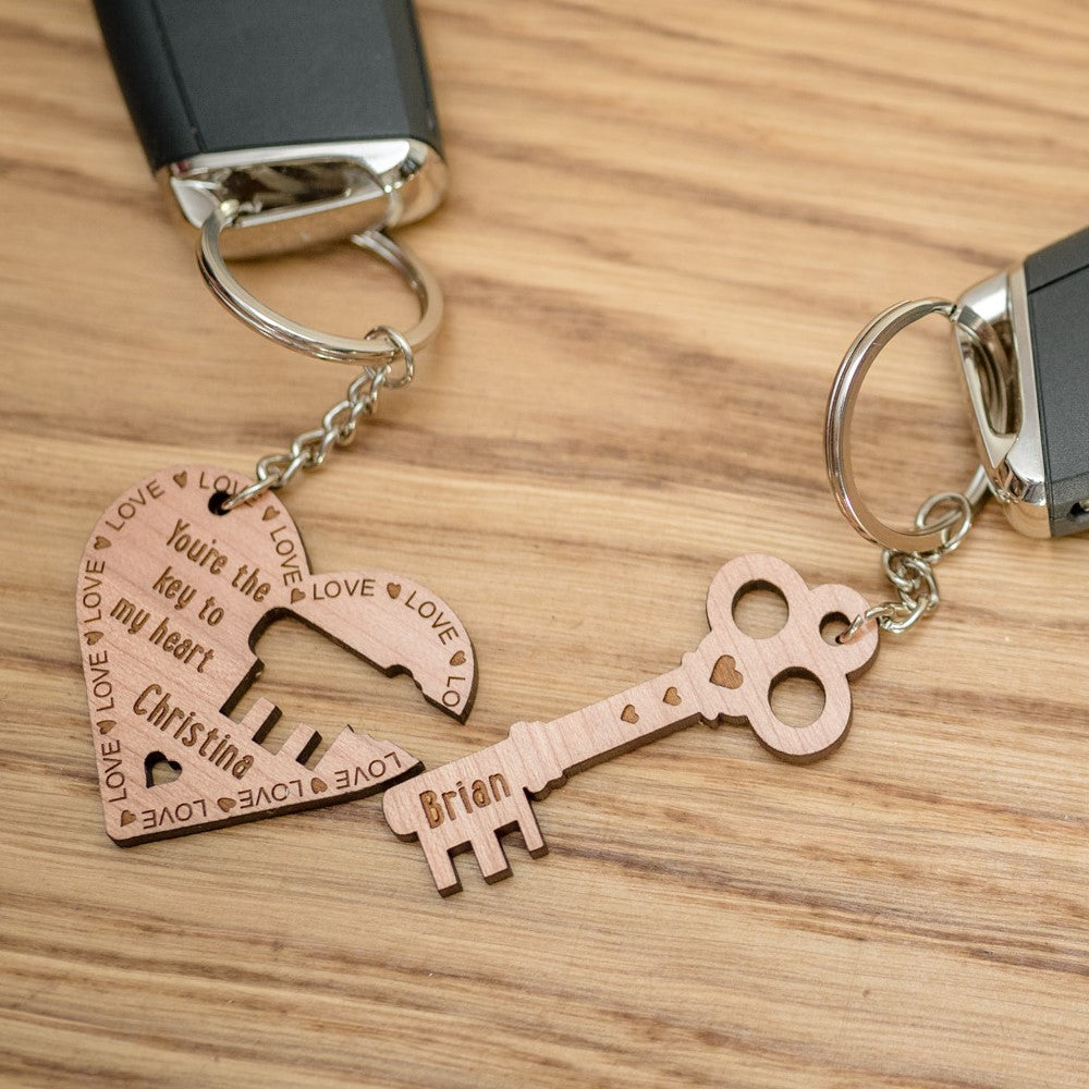 &#39;You&#39;re The Key To My Heart&#39; Couple&#39;s Keyring Set