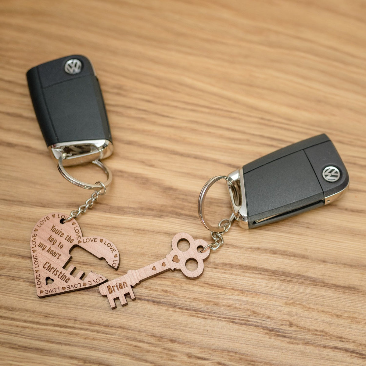 &#39;You&#39;re The Key To My Heart&#39; Couple&#39;s Keyring Set