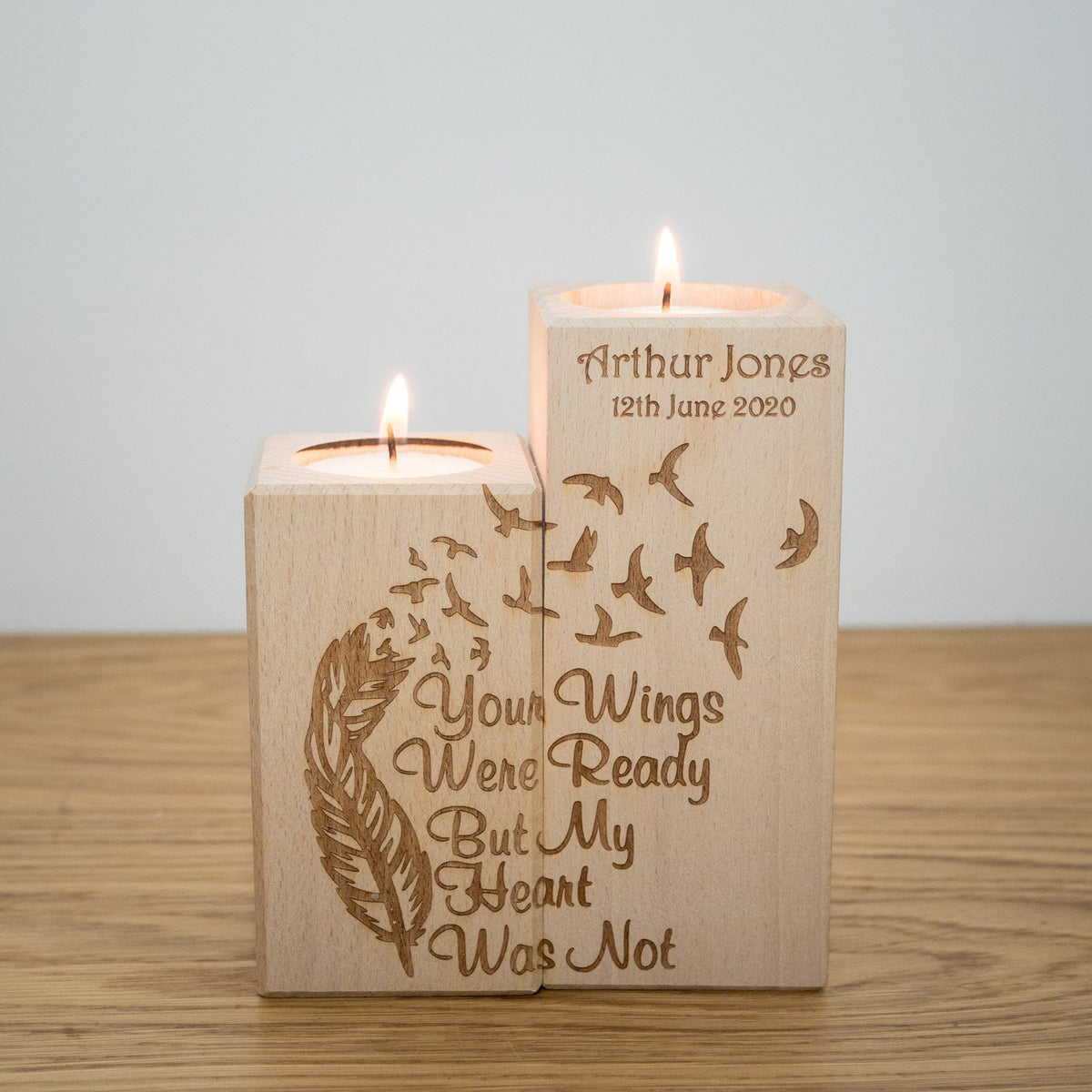 &#39;Your wings were ready&#39; Candle Holder Set