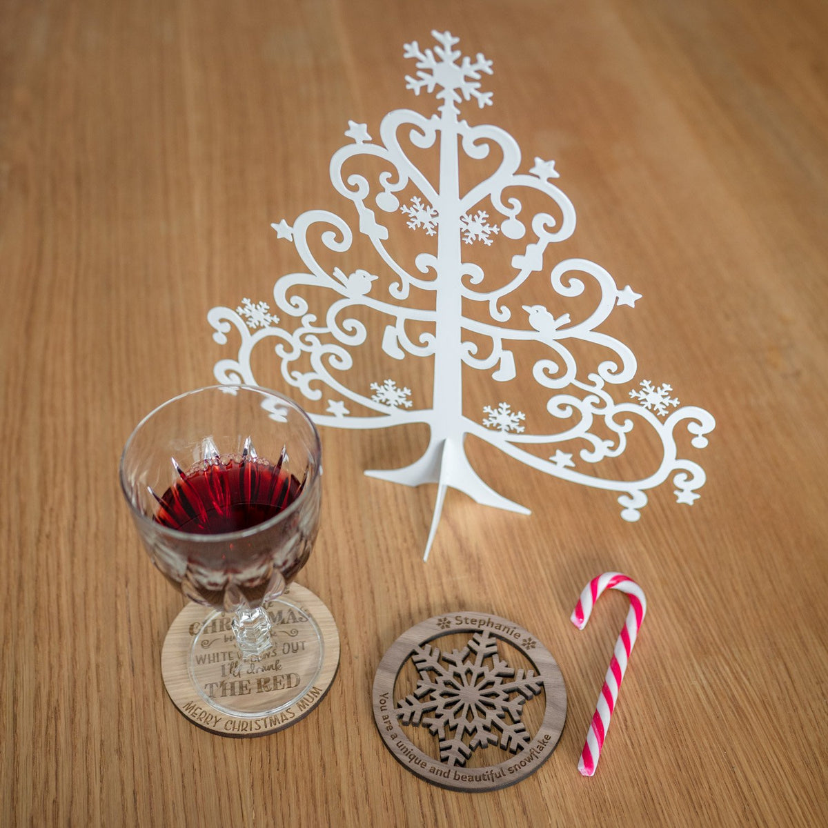 &#39;Unique &amp; Beautiful&#39; Snowflake Christmas Coaster