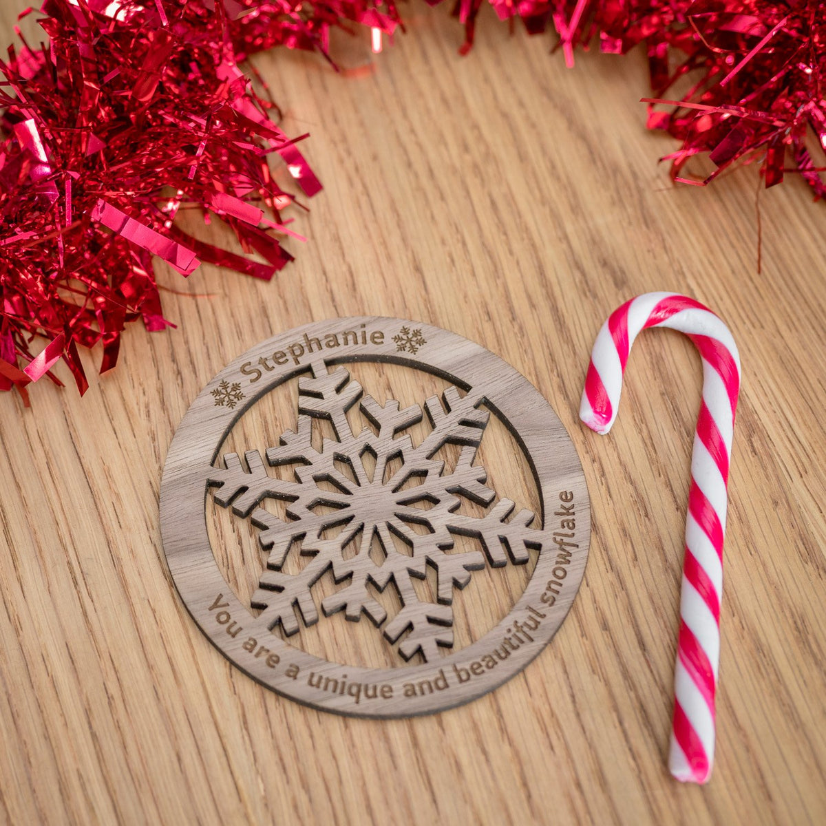 &#39;Unique &amp; Beautiful&#39; Snowflake Christmas Coaster