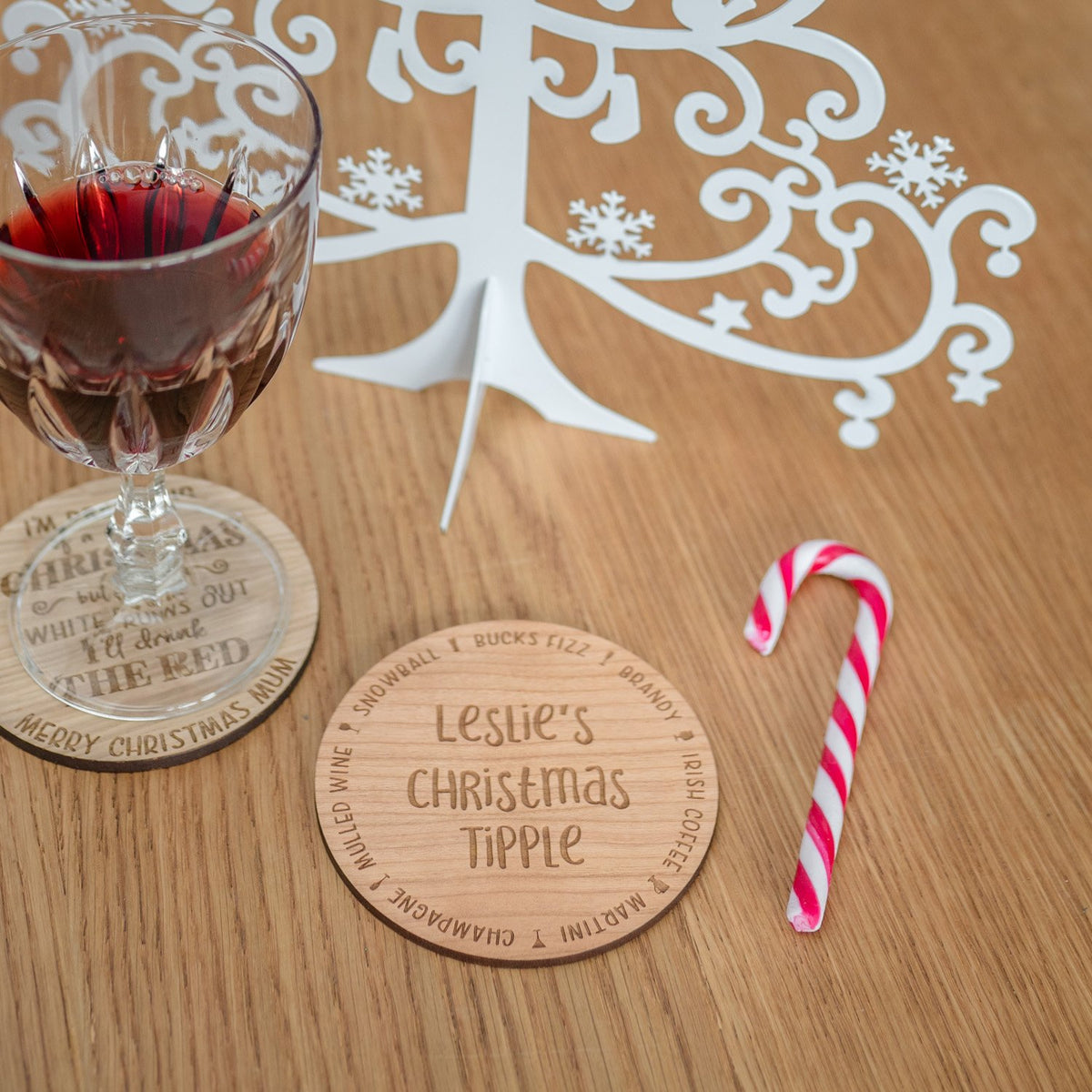 &#39;Christmas Tipple&#39; Drinks Coaster