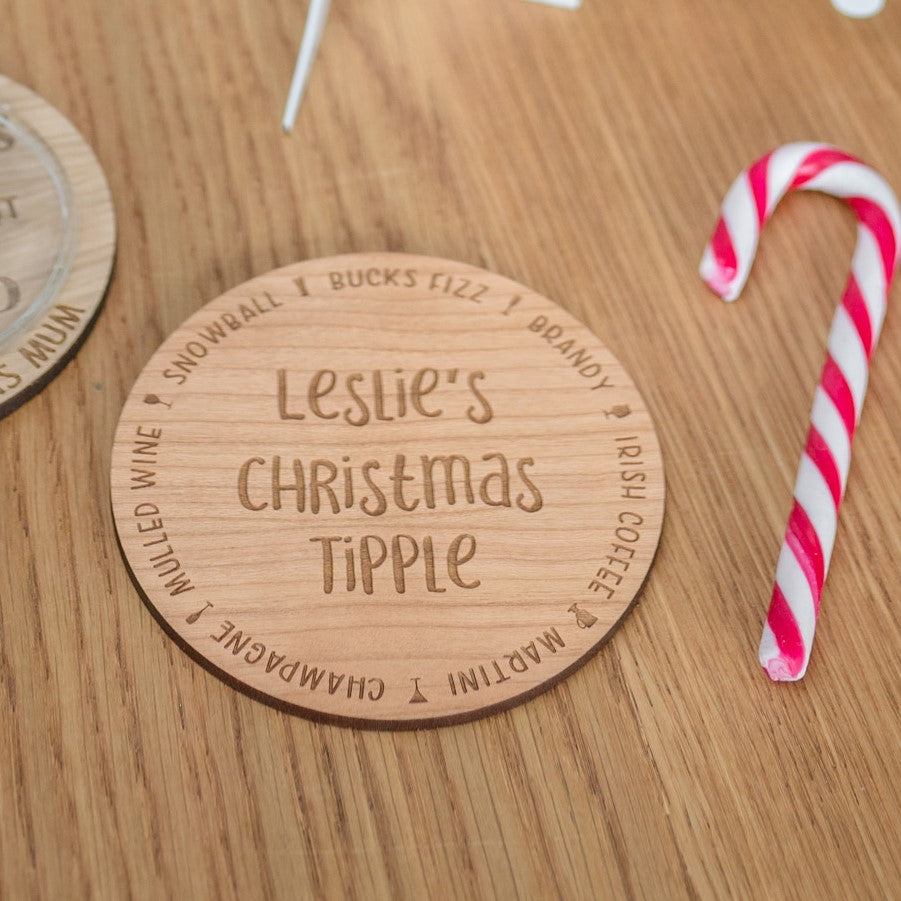 &#39;Christmas Tipple&#39; Drinks Coaster