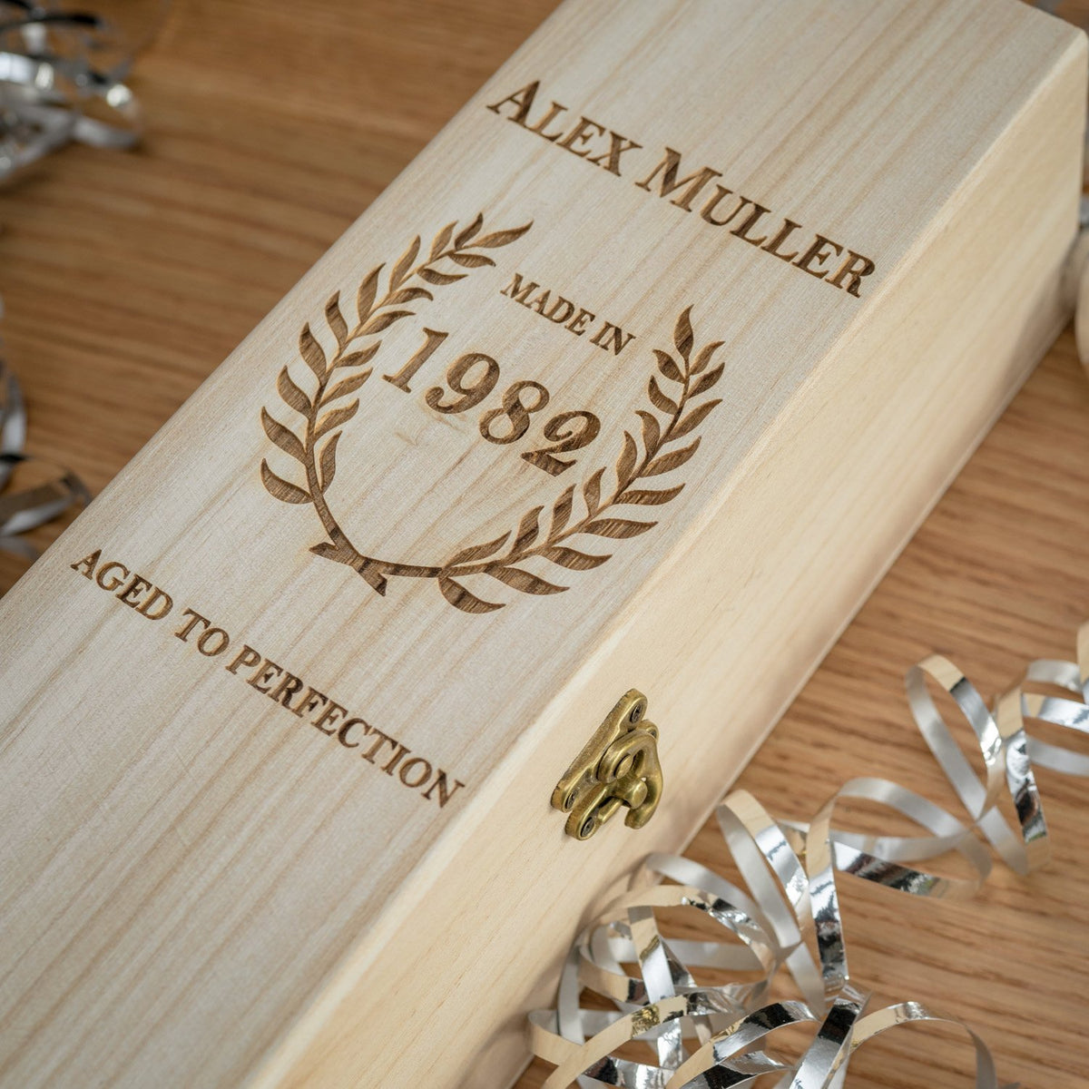 &#39;Aged To Perfection&#39; Wine Box