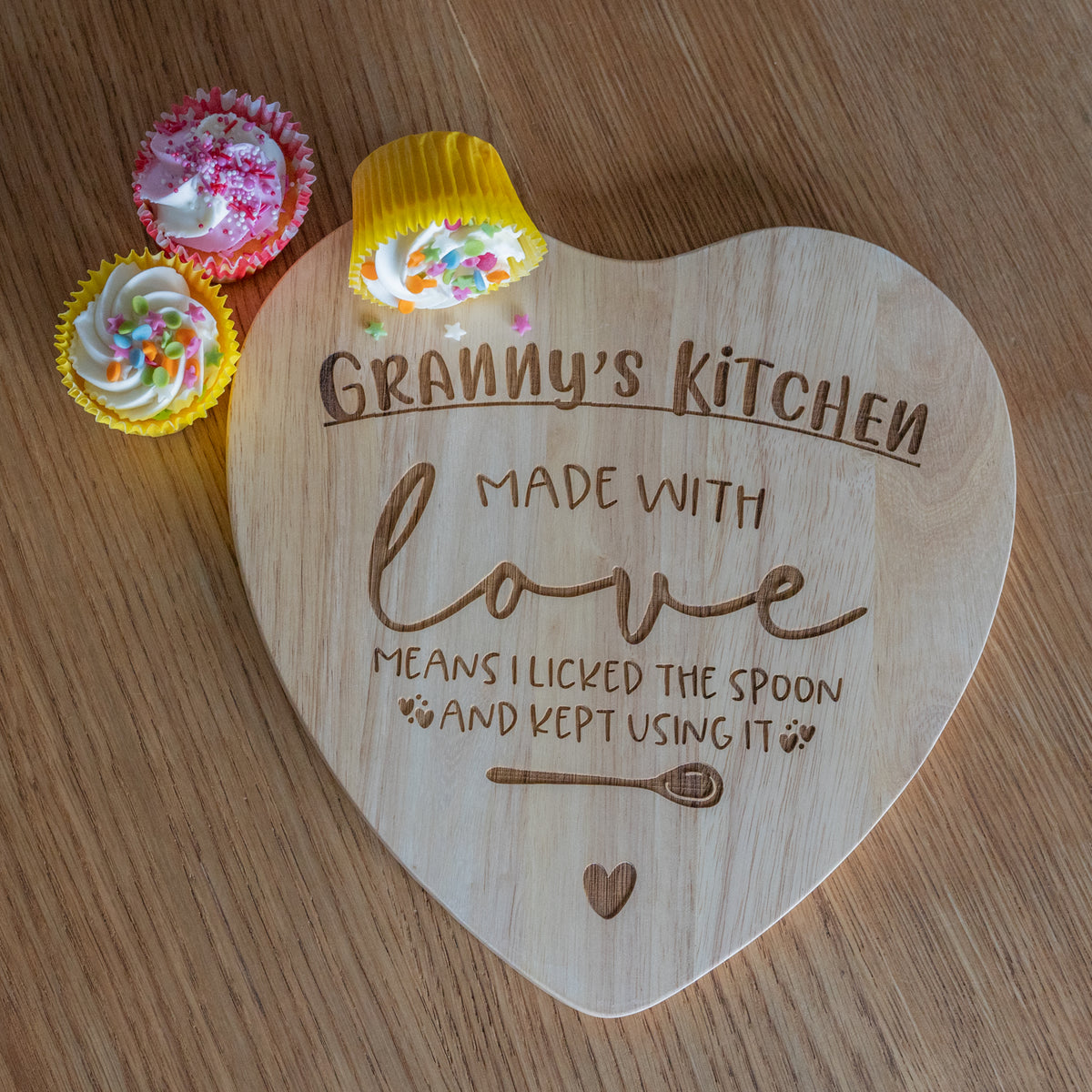 &#39;Made with Love&#39; Heart Chopping Board