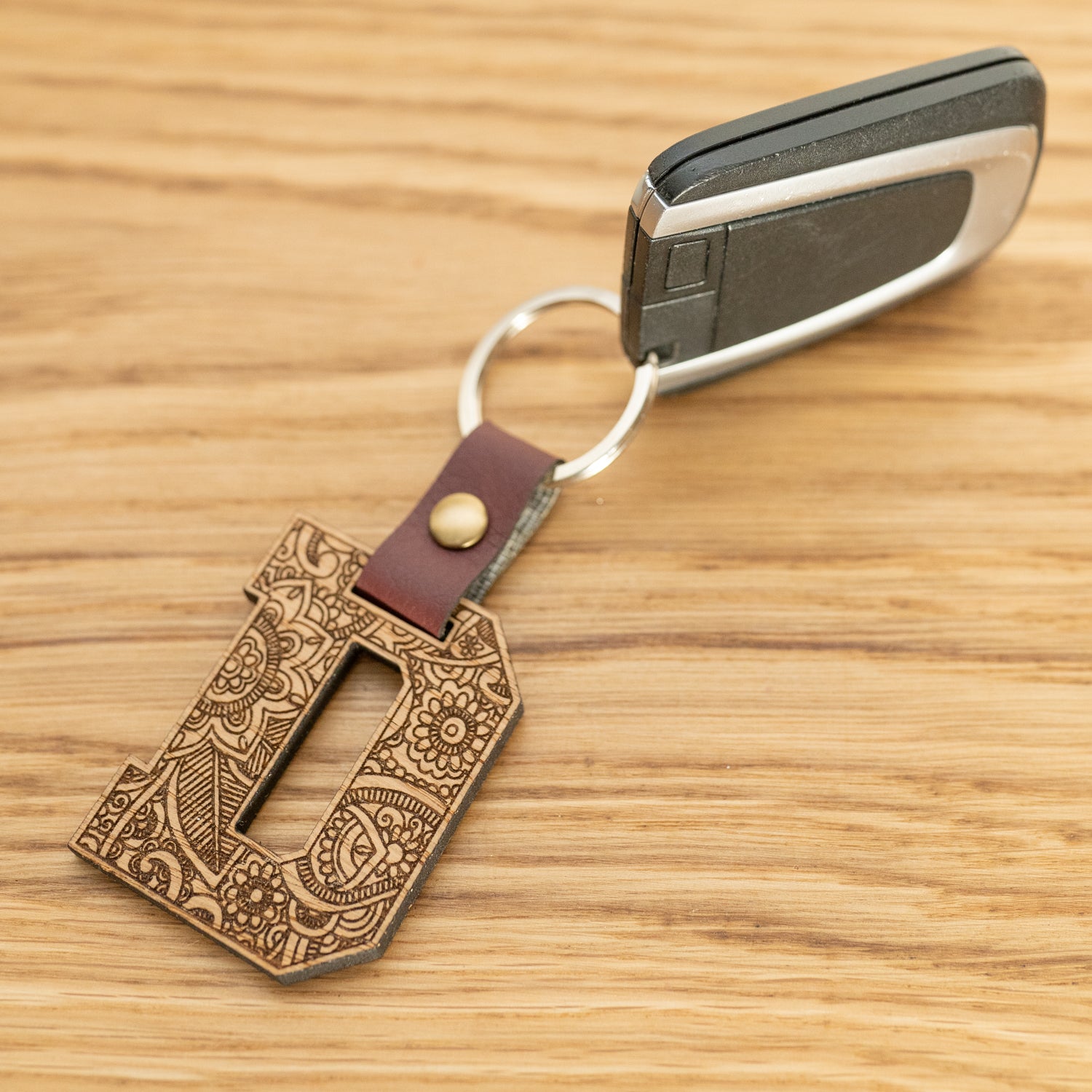 Leather clearance initial keyring