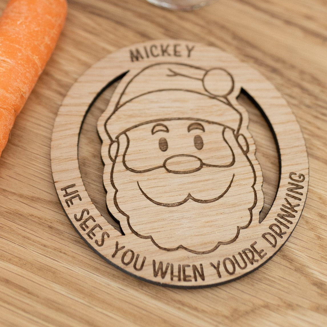 Santa &#39;He sees you when you&#39;re drinking&#39; Christmas Coaster