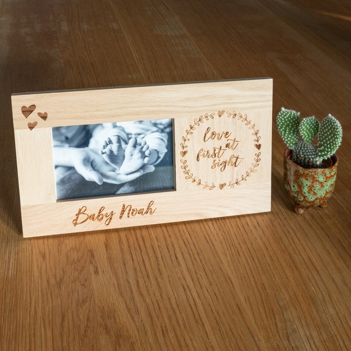 Baby &#39;Love at First Sight&#39; Oak Photo Frame