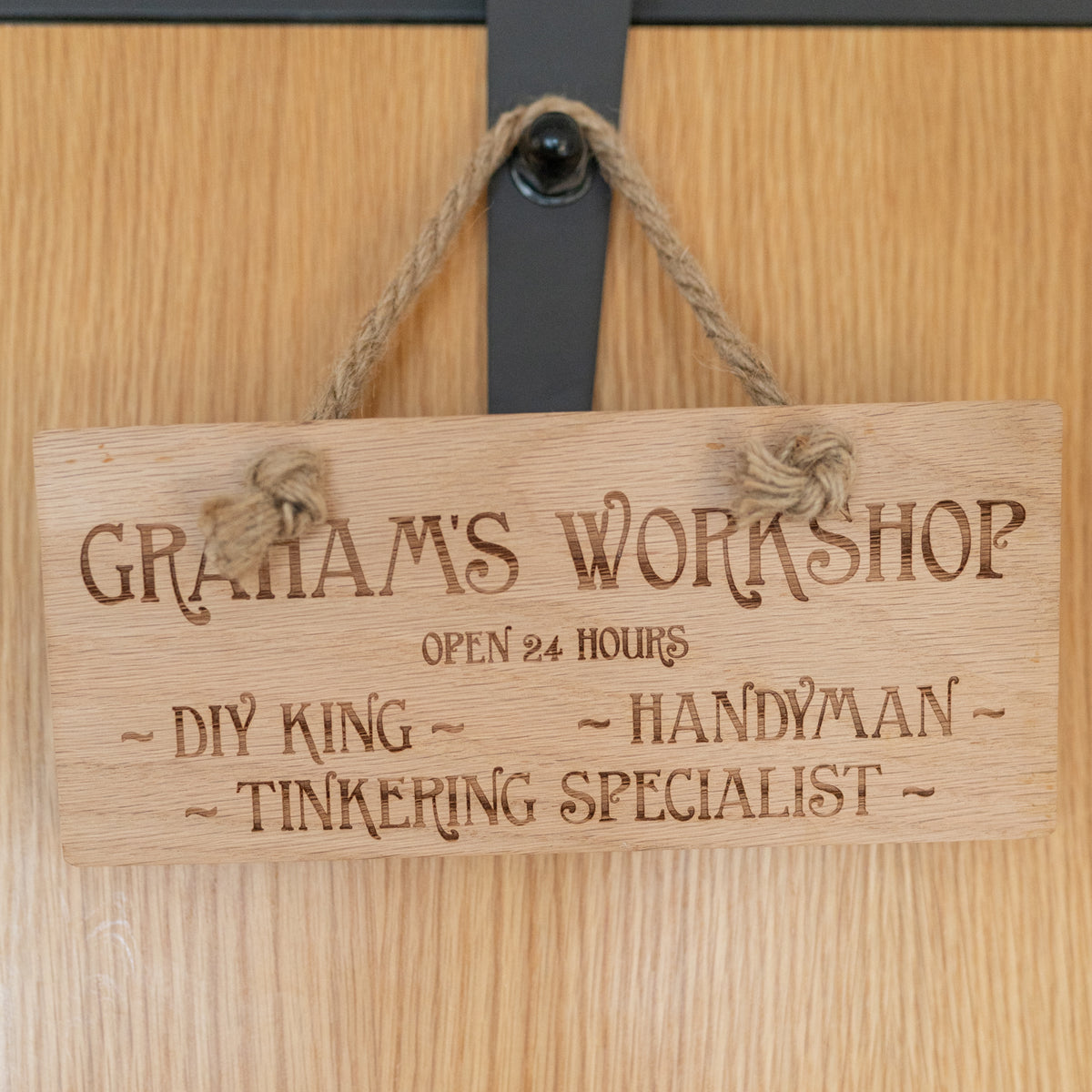 Workshop Oak Hanging Plaque