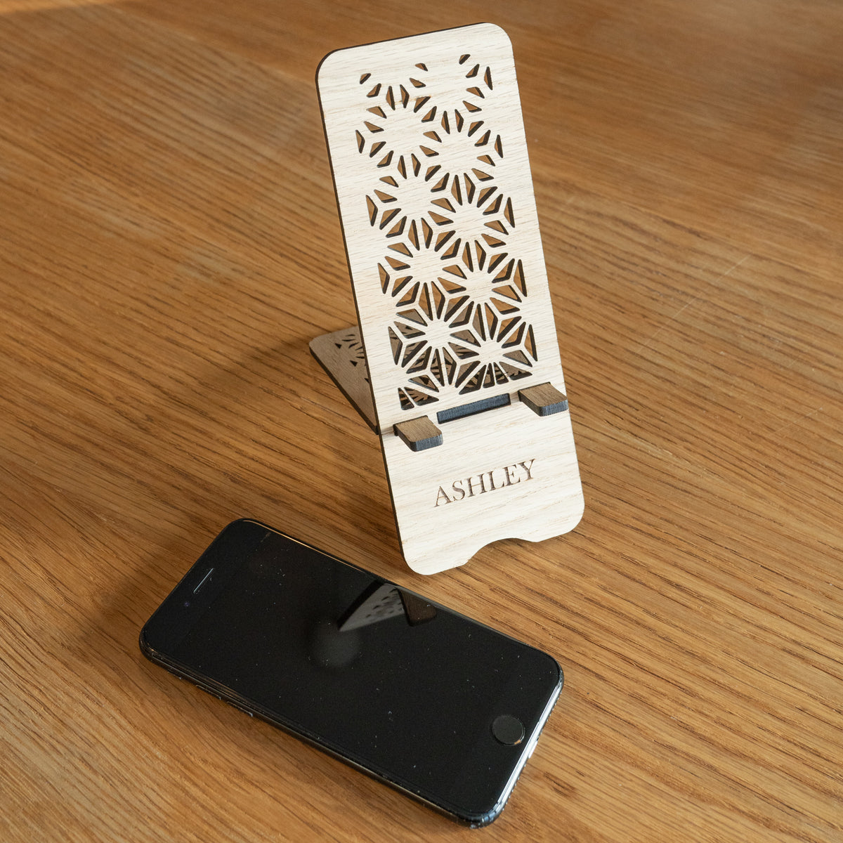 Geometric Cut-Out Phone Stand