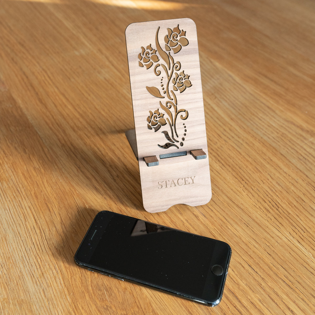 Floral Cut-Out Phone Stand