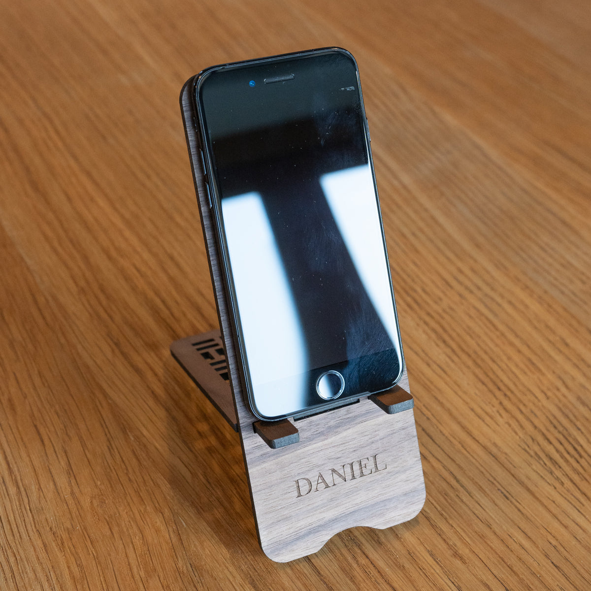 Parquet Cut-Out Phone Stand