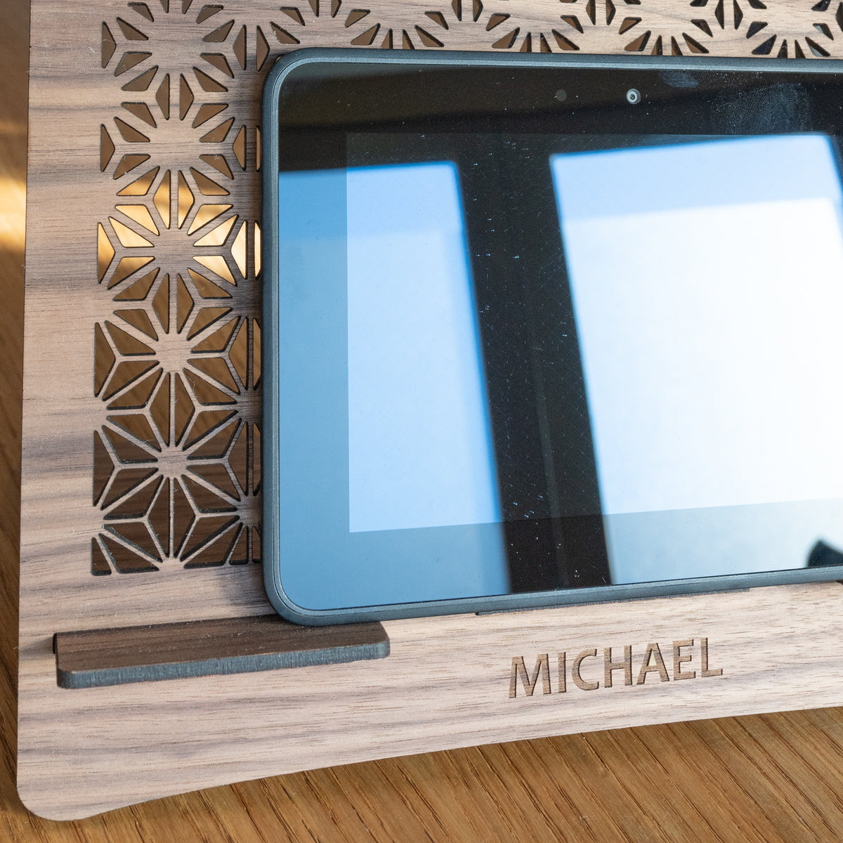 Geometric Cut-Out Tablet Stand