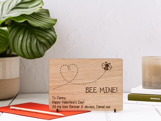 &#39;Bee Mine&#39; Wooden Valentine&#39;s Day Card