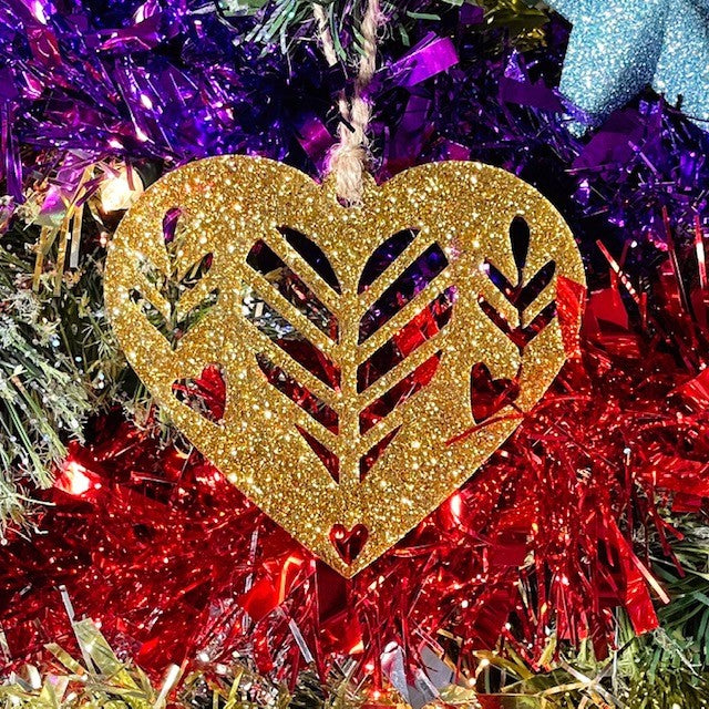 Décoration de sapin de Noël coeur