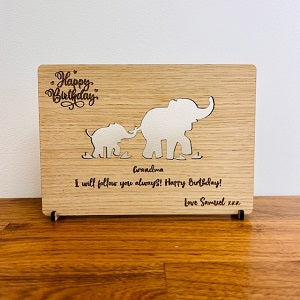 Elephant &amp; Baby Happy Birthday Card